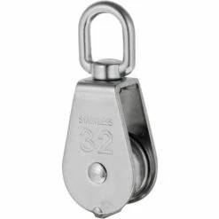 AIDUCHO Robuste Poulie à Corde Réa Simple Avec Emerillon Pivotante En Inox Pulley Block Charge Max. 35-1000 Kg - M32 -Equipement antichute Soldes 33719977 3