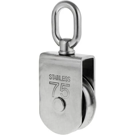 AIDUCHO Robuste Poulie à Corde Réa Simple Avec Emerillon Pivotante En Inox Pulley Block Charge Max. 35-1000 Kg - M75 3 AIDUCHO Robuste Poulie à Corde Réa Simple Avec Emerillon Pivotante En Inox Pulley Block Charge Max. 35-1000 Kg - M75