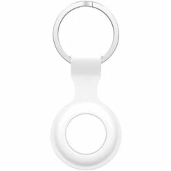 ASUPERMALL Kkmoon Tracker Porte-Couverture De Protection En Silicone Cas De Remplacement Couverture Pour Airtag Anti-Perdu Anti-Scratch Finder Protector Avec Porte-Cles, Blanc