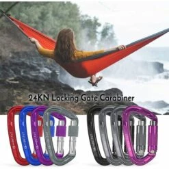 ILoveMilan Verrouillage Automatique De Type D, Crochet De Sécurité Pour L'escalade Sur Glace Pour L'alpinisme Extérieur, Alliage De Magnésium-aluminium Durable, Rouge - Rouge -Equipement antichute Soldes 35653709 4