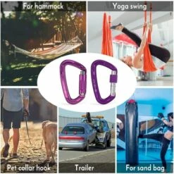 ILoveMilan Verrouillage Automatique De Type D, Crochet De Sécurité Pour L'escalade Sur Glace Pour L'alpinisme Extérieur, Alliage De Magnésium-aluminium Durable, Rouge - Rouge -Equipement antichute Soldes 35653709 5