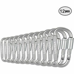 Lixada Mousqueton En Forme De D Serrure Robuste En Alliage D'aluminium Mousqueton Tente Corde Mousqueton Sac A Dos Cintre Mousqueton, Modele: 12pcs - Modele: 12pcs -Equipement antichute Soldes 36033601 2