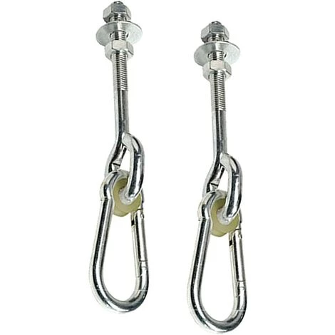 TRIOMPHE Lot De 2 Crochets De Balançoire M10 / 150 Mm Avec Mousqueton, Crochets De Fixation à Vis Galvanisés 4 TRIOMPHE Lot De 2 Crochets De Balançoire M10 / 150 Mm Avec Mousqueton, Crochets De Fixation à Vis Galvanisés – Image 2