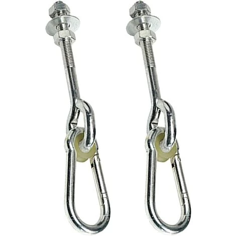 TRIOMPHE Lot De 2 Crochets De Balançoire M10 / 150 Mm Avec Mousqueton, Crochets De Fixation à Vis Galvanisés 6 TRIOMPHE Lot De 2 Crochets De Balançoire M10 / 150 Mm Avec Mousqueton, Crochets De Fixation à Vis Galvanisés – Image 4