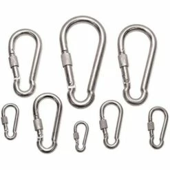 Seilwerk STANKE Mousqueton Pompier Zingué Avec Vis De Sécurité, Mousqueton En Acier Galvanisé Avec Vis De Blocage DIN 5299D, 14x180mm, 1x -Equipement antichute Soldes 36366208 2