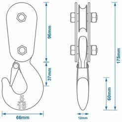 KSX Poulie Avec Crochet Pour Treuil électrique -Equipement antichute Soldes 36410042 3
