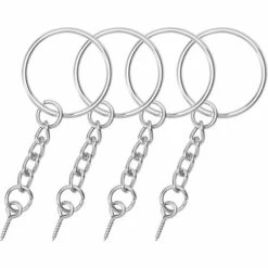 BEARSU Porte-clés à Visser - Kit D'anneaux Porte-clés En Argent - Porte-clés Avec Chaîne, Anneaux Fendus Pour Bijoux, épingles à Oeil à Vis, 100 Pièces -Equipement antichute Soldes 36781121 3