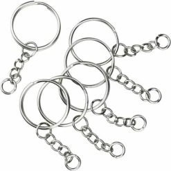 BRIDAY 100 PCS Anneau Porte Clé, 25 Mm Porte Clef Avec Chaîne Argent Porte Clef Avec Anneaux -Equipement antichute Soldes 36813723 2