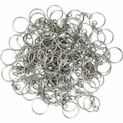 BRIDAY 100 PCS Anneau Porte Clé, 25 Mm Porte Clef Avec Chaîne Argent Porte Clef Avec Anneaux -Equipement antichute Soldes 36813723 4