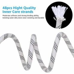 LangRay Corde D'escalade, Diamètre 12 Mm Accessoires De Randonnée Outdoor Statiques Corde De Sécurité Haute Résistance, 10 M Blanc -Equipement antichute Soldes 36981006 4