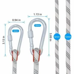 LangRay Corde D'escalade, Diamètre 12 Mm Accessoires De Randonnée Outdoor Statiques Corde De Sécurité Haute Résistance, 10 M Blanc -Equipement antichute Soldes 36981006 5