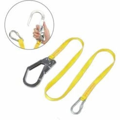 TRIOMPHE Longe De Securite, Corde De Protection Contre Les Chutes Avec Ceinture De Harnais D'escalade D'exterieur Avec Gros Crochets A Pression, Mousqueton