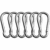 TRIOMPHE 6Pcs M6 Mousquetons 304 Maillon Rapide Bague De Verrouillage Crochet Porte-clés Gym Câble Poids Crochet