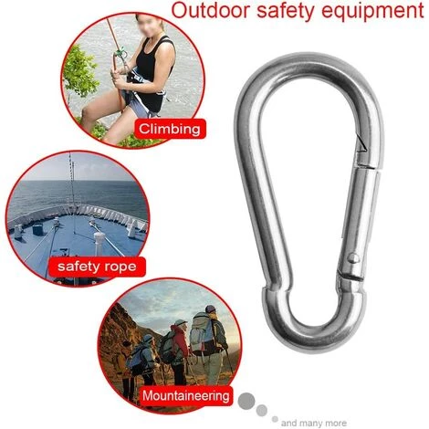 TRIOMPHE 6Pcs M6 Mousquetons 304 Maillon Rapide Bague De Verrouillage Crochet Porte-clés Gym Câble Poids Crochet 4 TRIOMPHE 6Pcs M6 Mousquetons 304 Maillon Rapide Bague De Verrouillage Crochet Porte-clés Gym Câble Poids Crochet – Image 2