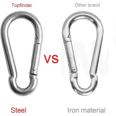 TRIOMPHE 6Pcs M6 Mousquetons 304 Maillon Rapide Bague De Verrouillage Crochet Porte-clés Gym Câble Poids Crochet 5 TRIOMPHE 6Pcs M6 Mousquetons 304 Maillon Rapide Bague De Verrouillage Crochet Porte-clés Gym Câble Poids Crochet – Image 3