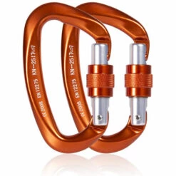 TRIOMPHE Lot De 2 Mousquetons De Verrouillage 25 KN Robustes Avec Fermeture à Vis Pour Escalade En Plein Air, Camping, Hamacs, Laisse Pour Chien, Balançoire, Pêche, Bouteille D'eau, Porte-clés