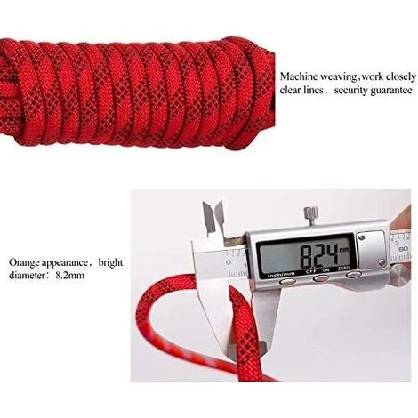 ECHOO Corde D’Escalade En Rappel Auxiliaire En Polyester/NylonCharge 900kg Pour Alpinisme Sauvetage 10m 6 ECHOO Corde D’Escalade En Rappel Auxiliaire En Polyester/NylonCharge 900kg Pour Alpinisme Sauvetage 10m – Image 4
