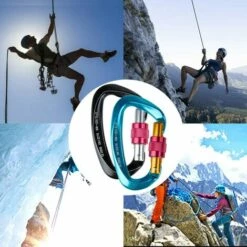 BETTERLIFE 2pcs Mousquetons Escalade [25KN] Mousqueton Aluminium Avec Bouchon à Vis, Forme De D, Idéal Pour Alpinisme, Randonné,Le Sauvetage, Camping Et Pêche -Equipement antichute Soldes 38157770 5