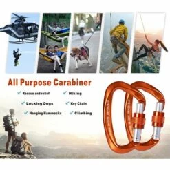 BETTERLIFE Lot De 2 Mousquetons De Verrouillage 25 KN Robustes Avec Fermeture à Vis Pour Escalade En Plein Air, Camping, Hamacs, Laisse Pour Chien, Balançoire, Pêche, Bouteille D'eau, Porte-clés -Equipement antichute Soldes 38157773 4