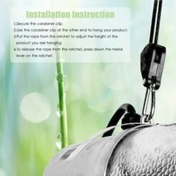 ECHOO Corde À Cliquet Réglable Cintre Corde Cintre Corde À Cliquet Pour Cultiver La Lumière Cultiver Des Plantes D'intérieur Légères 1/8 Pouce 150lb Capacité 2 Paires -Equipement antichute Soldes 38713605 5