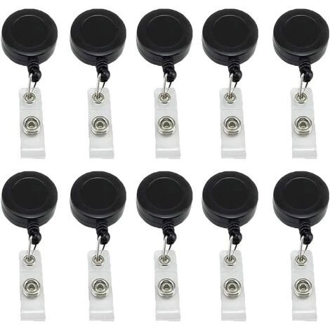 BARES 10 Pièces De Bobines Rétractables Avec Clip De Ceinture En Métal, Mousqueton Haut De Gamme Porte-badge Bobines Sangle De Badge Pour Porte-badges D'identité Cartes-clés (noir) 3 BARES 10 Pièces De Bobines Rétractables Avec Clip De Ceinture En Métal, Mousqueton Haut De Gamme Porte-badge Bobines Sangle De Badge Pour Porte-badges D'identité Cartes-clés (noir)