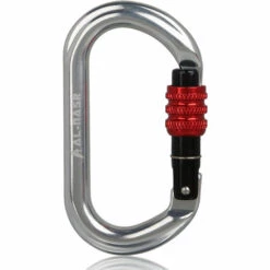 HAPPYSHOPPING Mousqueton D'escalade Professionnel 25KN Mousqueton De Porte De Verrouillage A Vis Robuste Boucle D'escalade En Forme De O Clip De Verrouillage De Hamac Leger Pour L'escalade Rappel Canyoning Hamac Materiel D'escalade Equipement De Clip Rapide, Modele: Ar