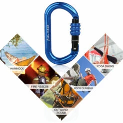 HAPPYSHOPPING Mousqueton D'escalade Professionnel 25KN Mousqueton De Porte De Verrouillage A Vis Robuste Boucle D'escalade En Forme De O Clip De Verrouillage De Hamac Leger Pour L'escalade Rappel Canyoning Hamac Materiel D'escalade Equipement De Clip Rapide, Modele: Ar -Equipement antichute Soldes 39279636 4