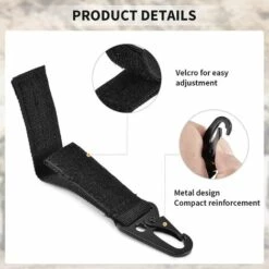 BETTERLIFE 2 Pièces Boucle De Ceinture Suspendue,Boucle De Sangle En,Porte-clés Tactique Extérieur/Mousqueton Sac à Dos Boucle/Ceinture Tactique à Suspendre,Noir -Equipement antichute Soldes 39654857 3
