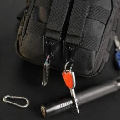 BETTERLIFE 2 Pièces Boucle De Ceinture Suspendue,Boucle De Sangle En,Porte-clés Tactique Extérieur/Mousqueton Sac à Dos Boucle/Ceinture Tactique à Suspendre,Noir -Equipement antichute Soldes 39654857 5
