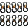 BETTERLIFE 10 Pièces Mini S Forme Mousqueton, S Bague Verrouillage Mousqueton, Mousqueton En Forme De S Pour L'extérieur, Pour Maison, Randonnée En Plein AAir, Pêche, Camping, Voyages Etc (Noir)