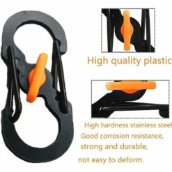 BETTERLIFE 10 Pièces Mini S Forme Mousqueton, S Bague Verrouillage Mousqueton, Mousqueton En Forme De S Pour L'extérieur, Pour Maison, Randonnée En Plein AAir, Pêche, Camping, Voyages Etc (Noir) -Equipement antichute Soldes 39654858 3