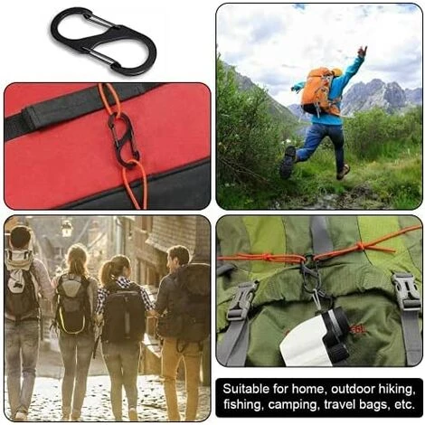 BETTERLIFE Lot De 20 Mousquetons En S - En Acier Inoxydable - Type S - Double Mousqueton En Métal - 2 Ouvertures - Pour La Maison, Les Randonnées En Plein Air, La Pêche, Le Camping - Noir 5 BETTERLIFE Lot De 20 Mousquetons En S - En Acier Inoxydable - Type S - Double Mousqueton En Métal - 2 Ouvertures - Pour La Maison, Les Randonnées En Plein Air, La Pêche, Le Camping - Noir â Image 3