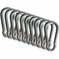 ABCRITAL Mousquetons 60Mm X 6 Mm 10 Pièce, Mousqueton En Acier Avec Crochets À Pression, Capacité De Charge Jusqu'À Environ 80 Kg