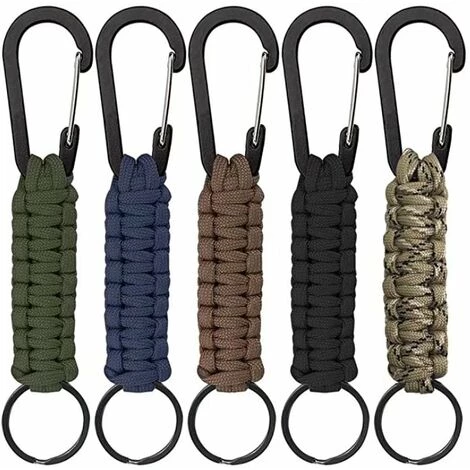 TRIOMPHE 5 Couleurs,Lot De 5 Porte-clés Enavec Mousqueton, Lanière Tressée Pour Clés, Couteau, Lampe De Poche, Camping, Randonnée, Sac à Dos Pour Homme Et Femme 3 TRIOMPHE 5 Couleurs,Lot De 5 Porte-clés Enavec Mousqueton, Lanière Tressée Pour Clés, Couteau, Lampe De Poche, Camping, Randonnée, Sac à Dos Pour Homme Et Femme
