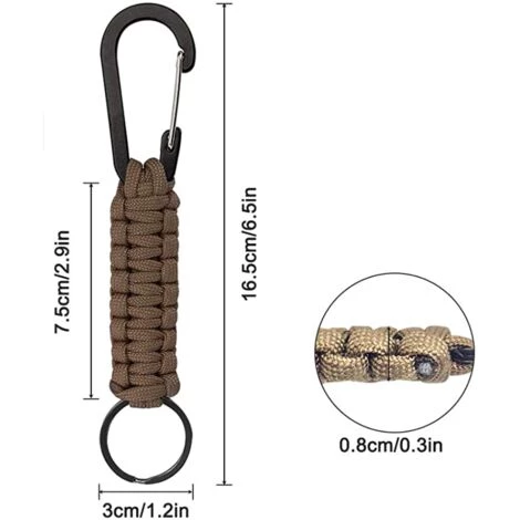 TRIOMPHE 5 Couleurs,Lot De 5 Porte-clés Enavec Mousqueton, Lanière Tressée Pour Clés, Couteau, Lampe De Poche, Camping, Randonnée, Sac à Dos Pour Homme Et Femme 4 TRIOMPHE 5 Couleurs,Lot De 5 Porte-clés Enavec Mousqueton, Lanière Tressée Pour Clés, Couteau, Lampe De Poche, Camping, Randonnée, Sac à Dos Pour Homme Et Femme – Image 2