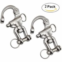 TRIOMPHE Mousqueton à Emerillon, 2 Pièces Mousqueton Pivotant à Emerillon Maillons Rapides En Acier Inoxydable 316 Crochet à Ressort Rapide à Largage Pour Drisse De Voilier Bateaux Accessoires (70mm)