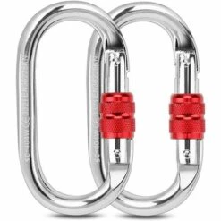 TRIOMPHE Mousquetons Escalade, MALAYAS 2Pcs Mousquetons De Sécurité 25KN En Forme De O Mousqueton à Verrouillage Pour L'escalade, La Descente En Rappel, Hamacs, Laisse Pour Chien, Bouteille