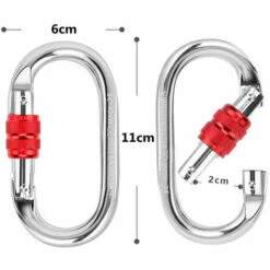 TRIOMPHE Mousquetons Escalade, MALAYAS 2Pcs Mousquetons De Sécurité 25KN En Forme De O Mousqueton à Verrouillage Pour L'escalade, La Descente En Rappel, Hamacs, Laisse Pour Chien, Bouteille -Equipement antichute Soldes 39710086 4