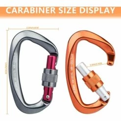 TRIOMPHE 2pcs Mousquetons Escalade [25KN] Certifié CE Mousqueton Aluminium Avec Bouchon à Vis, Forme De D, Idéal Pour Alpinisme, Randonné,Le Sauvetage, Camping -Equipement antichute Soldes 39710096 3