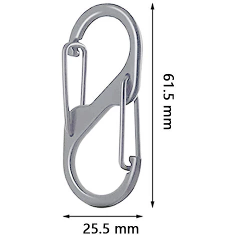 DEVENIRRICHE Clip Mousqueton, Crochets En Forme De S, Alliage D'aluminium Léger, Type S, Mousqueton à Double Verrouillage, Porte-clés Pour Camping En Plein Air, Randonnée, Mousquetons à Double Ressort, Porte-clés, Boucle, Outil, N ° 6, Argent 5 DEVENIRRICHE Clip Mousqueton, Crochets En Forme De S, Alliage D'aluminium Léger, Type S, Mousqueton à Double Verrouillage, Porte-clés Pour Camping En Plein Air, Randonnée, Mousquetons à Double Ressort, Porte-clés, Boucle, Outil, N ° 6, Argent – Image 3