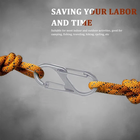 DEVENIRRICHE Clip Mousqueton, Crochets En Forme De S, Alliage D'aluminium Léger, Type S, Mousqueton à Double Verrouillage, Porte-clés Pour Camping En Plein Air, Randonnée, Mousquetons à Double Ressort, Porte-clés, Boucle, Outil, N ° 6, Argent 7 DEVENIRRICHE Clip Mousqueton, Crochets En Forme De S, Alliage D'aluminium Léger, Type S, Mousqueton à Double Verrouillage, Porte-clés Pour Camping En Plein Air, Randonnée, Mousquetons à Double Ressort, Porte-clés, Boucle, Outil, N ° 6, Argent – Image 5