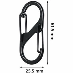 DEVENIRRICHE Clip Mousqueton, Crochets En Forme De S, Porte-clés Mousqueton à Double Verrouillage En Alliage D'aluminium Léger De Type S Pour Le Camping En Plein Air, Randonnée, Mousquetons à Double Ressort Pour Porte-clés, Outil De Boucle De Porte-clés, N ° 6, Noir -Equipement antichute Soldes 41658729 3