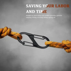 DEVENIRRICHE Clip Mousqueton, Crochets En Forme De S, Porte-clés Mousqueton à Double Verrouillage En Alliage D'aluminium Léger De Type S Pour Le Camping En Plein Air, Randonnée, Mousquetons à Double Ressort Pour Porte-clés, Outil De Boucle De Porte-clés, N ° 6, Noir -Equipement antichute Soldes 41658729 5