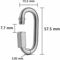 DEVENIRRICHE 10 Pièces Maillon Rapide Fileté, Mousqueton à Verrouillage Ovale En Acier Inoxydable, Maillons Rapides De Chaîne De Remorquage, Connecteur De Corde Pour Remorque, Balançoire, Hamacs, Câble, Camping -Equipement antichute Soldes 41658737 3