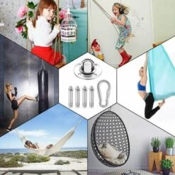 GUAZHUNIFR 2 Pcs Lourds Crochet De Plafond, 450KG Capacité Acier Inoxydable Hamac à Suspendre Kit 180°Rotation Pour Béton Bois Ensembles, Chaise Accrochante, Lampe Accrochante, Hamac, Yoga, Avec Vis De Fixatio 11 GUAZHUNIFR 2 Pcs Lourds Crochet De Plafond, 450KG Capacité Acier Inoxydable Hamac à Suspendre Kit 180°Rotation Pour Béton Bois Ensembles, Chaise Accrochante, Lampe Accrochante, Hamac, Yoga, Avec Vis De Fixatio -Equipement antichute Soldes 41869205 5