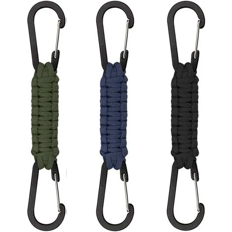 TANABATA 3 Pcs Porte-clés Avec Mousqueton, Tressé Cordon Bague Mousqueton Pour Clés, Extérieur, Camping, Randonnée Pédestre 3 TANABATA 3 Pcs Porte-clés Avec Mousqueton, Tressé Cordon Bague Mousqueton Pour Clés, Extérieur, Camping, Randonnée Pédestre