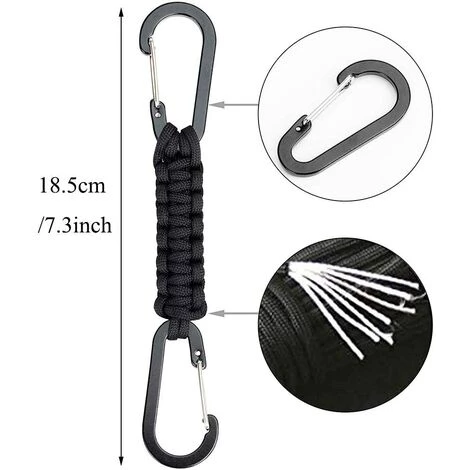TANABATA 3 Pcs Porte-clés Avec Mousqueton, Tressé Cordon Bague Mousqueton Pour Clés, Extérieur, Camping, Randonnée Pédestre 4 TANABATA 3 Pcs Porte-clés Avec Mousqueton, Tressé Cordon Bague Mousqueton Pour Clés, Extérieur, Camping, Randonnée Pédestre – Image 2