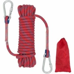 TANABATA Corde D'escalade Extérieure Corde D'escalade Statique Extérieure De 10mm, Cordon De Haute Résistance Corde De Sécurité, Corde D'évacuation Corde De Sauvetage En Parachute Avec 2 Mousquetons