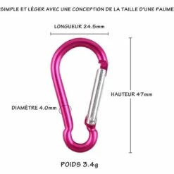 D-Anneau Mousqueton Boucle Multifonctionnel De Plein Air Des Sports Mousqueton Clip Carabiner Aluminium,Irisfr(10pcs,Couleur Aléatoire） -Equipement antichute Soldes 45298474 3