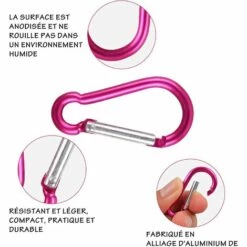 D-Anneau Mousqueton Boucle Multifonctionnel De Plein Air Des Sports Mousqueton Clip Carabiner Aluminium,Irisfr(10pcs,Couleur Aléatoire） -Equipement antichute Soldes 45298474 5